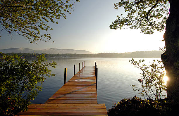 Dock on the Lake stock photo