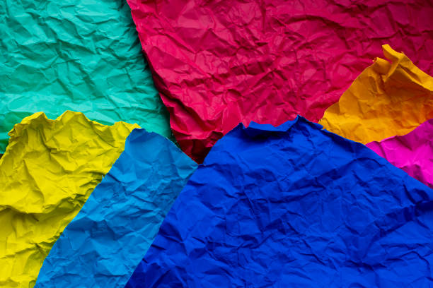 istock Crumpled real vivid paper  background texture. 1398596584