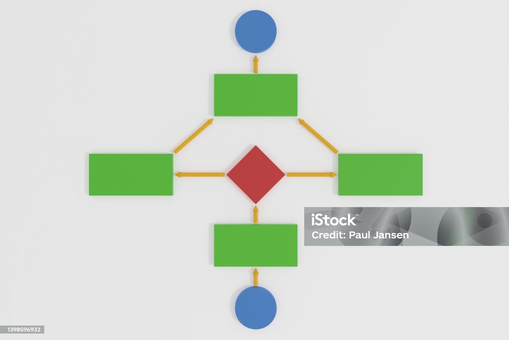 Block Diagram Algorithm 3d Rendering Stock Photo - Download Image Now ...