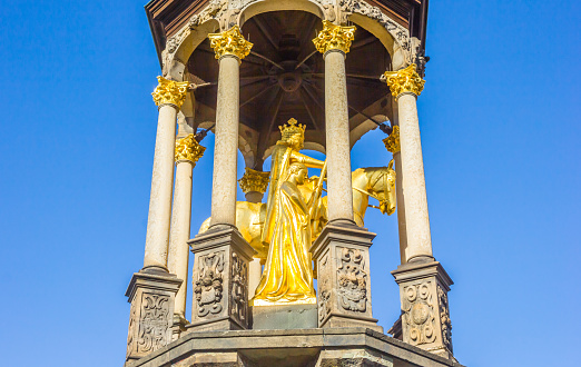 Magdeburger Reiter monument, horseman in gold, in Magdeburg
