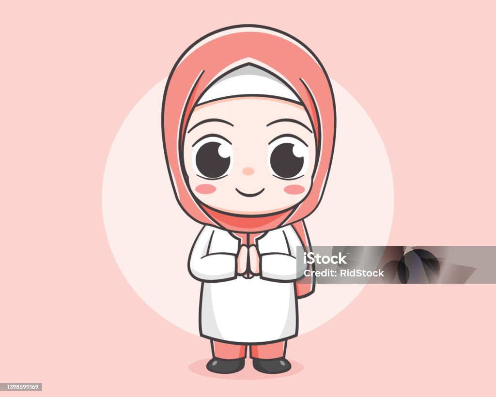 Cute Muslim Girl Cartoon Character Stock Illustration - Download ...