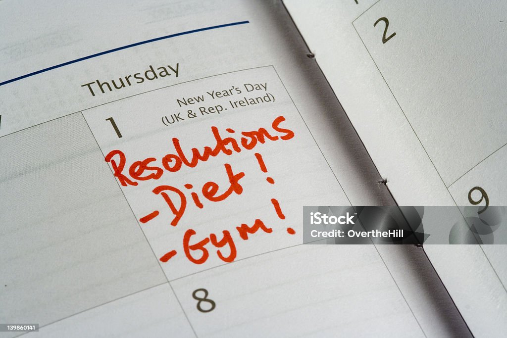 Resoluções de ano novo - Foto de stock de Agenda royalty-free
