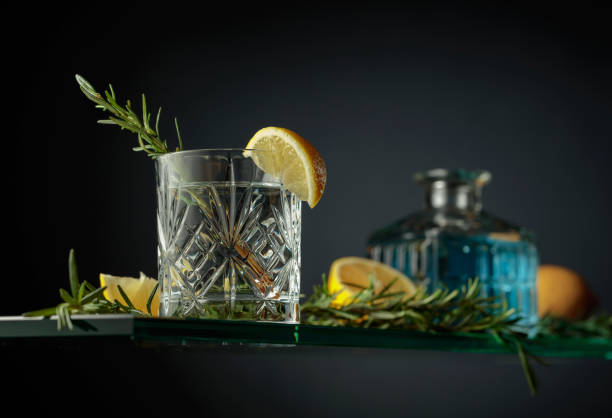 istock Gin tonic cocktail in a crystal glass. 1398602082
