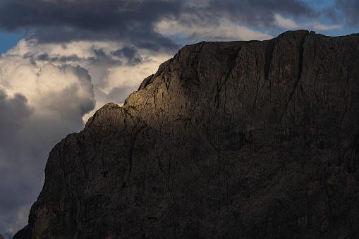 Mountain climber on Mount Whitney, Sierra Nevada Mountains, California with model release