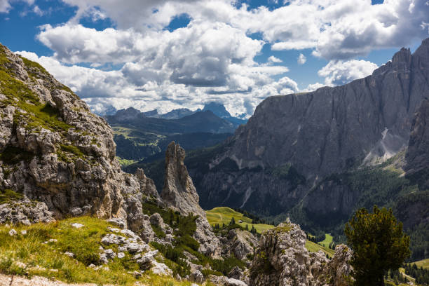 Outdoor iconic landscape on the Dolomites: from Puez park