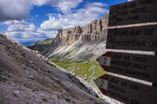 Hiking directions on the Dolomiti