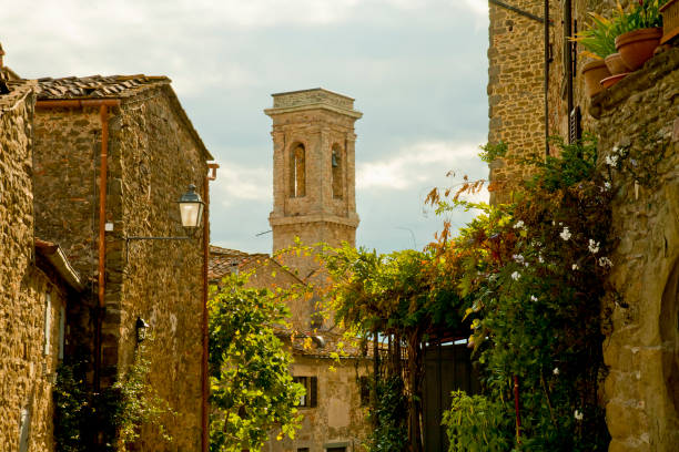 Volpaia, an ancient village in the Sienese Chianti. Tuscany, Siena, Italy stock photo