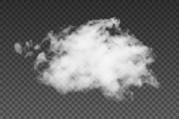 реалистичное векторное облако, туман или дым на прозрачном фоне - cloudscape meteorology vector backgrounds nature stock illustrations