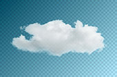 istock Realistic vector cloud, fog or smoke on transparent background 1398605528