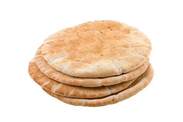 Pita Bread Pita bread isolated on white flatbread stock pictures, royalty-free photos & images