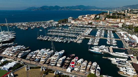 Aerial view of the marina in Diano Marina