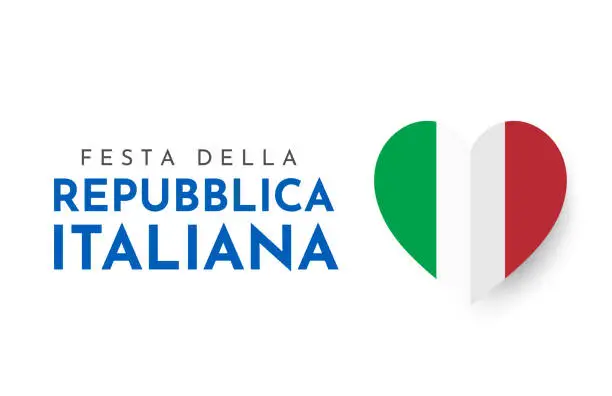 Vector illustration of Festa Della Repubblica Italiana card. Republic Day Italy. Vector