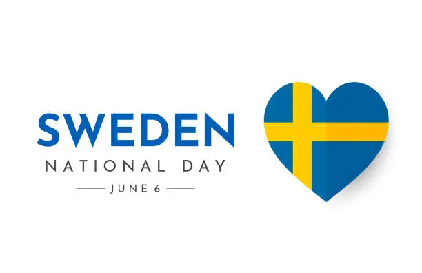 Vector illustration of Sweden National Day, June 6. Vector
