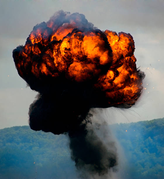 Massive Round Explosion stock photo