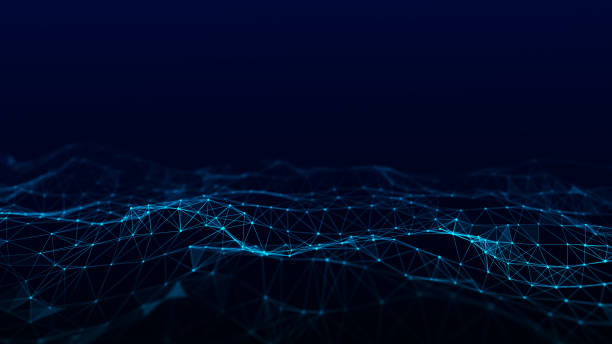 istock Futuristic digital wave. Dark cyberspace. Abstract wave with dots and line. White moving particles on background. 3d rendering. 1398608446
