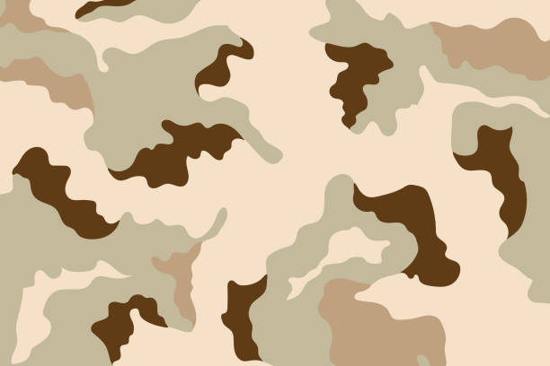 ilustrações de stock, clip art, desenhos animados e ícones de camouflage soldier pattern design, camo uniform desert printing clothing army soldier brown pattern design background vector illustration - combat boots