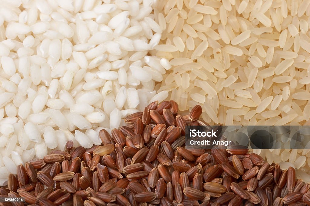 Arroz Close-up (macro), três cores - Foto de stock de Alimentação Não-saudável royalty-free