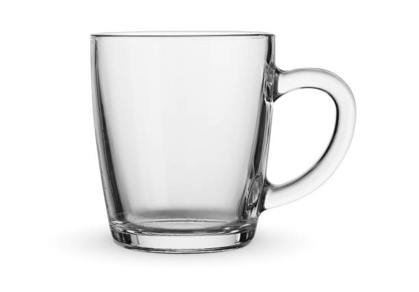 istock Glass transparent cup. Empty coffee or tea mug. Isolated 1398611031