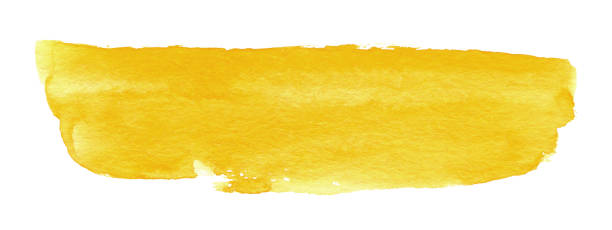 istock Yellow watercolor textured cloud. Abstract background for text or logo isolated on white 1398612253