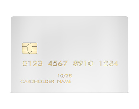 bank plastic credit card mockup isolated on white. 3d illustration