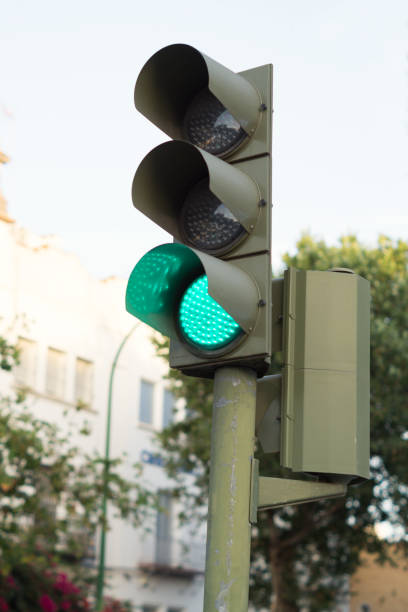 istock Green traffic light. Traffic light with green LED lights on. Traffic light on to regulate the traffic in the city. 1398617091