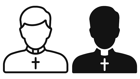 Catholic priest simple line icon. Vector illustration. Eps 10.