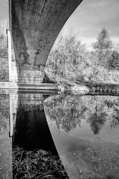 istock Dark reflection of the concrete bridge 1398618620