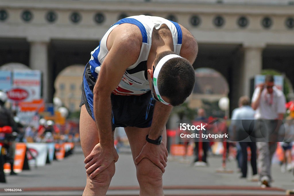 Erschöpfung nach dem Rennen - Lizenzfrei Marathon Stock-Foto