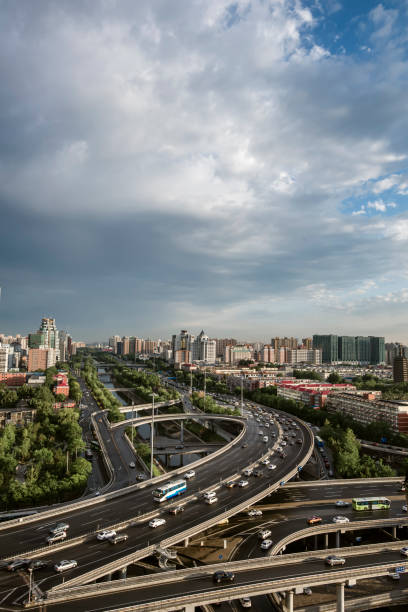 istock Urban highway traffic at night 1398621723