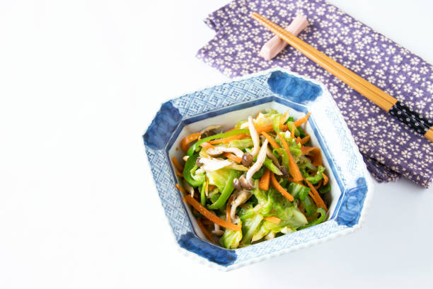 istock Vegetables with sesame sauce---Cabbage, carrot, shimeji mushroom 1398622037