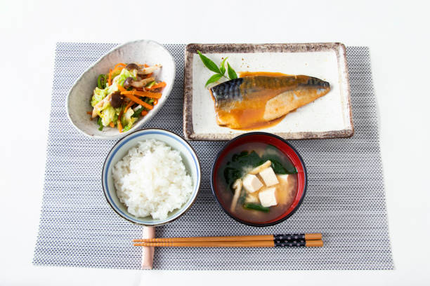istock Miso-Simmered Mackerel --- Boneless Fish---and Gomaae (Cabbage carrot shimeji mushroom) 1398622077