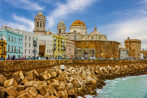 istock Cadiz, Spain - May 22. 2022: Cathedral Campo del Sur sea view. 1398627238