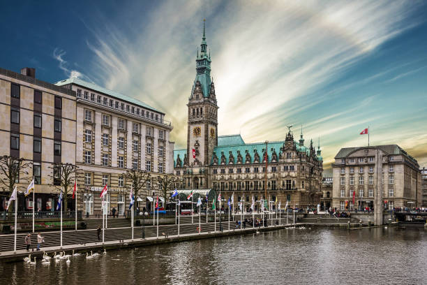 istock Hamburg, Germany, town hall (Rathous), river Alster 1398627252