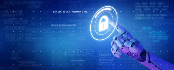 istock Cybersecurity cybercrime internet scam business, Cyber security platform VPN computer privacy protection 3D AI robot hacking malware virus attack defense, online network IoT digital technology 1398627449