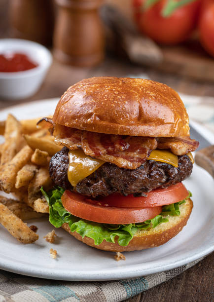 istock Bacon cheeseburger on a toasted bun 1398630665
