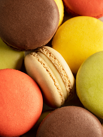 Macaroon, Above, Almond, Baked Pastry Item, Food and Drink, Dessert - Sweet Food, Color Image