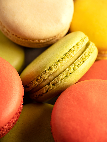 Macaroon, Above, Almond, Baked Pastry Item, Food and Drink, Dessert - Sweet Food, Color Image