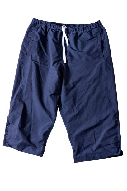 istock The dark blue shorts are isolated on a white background. 1398634737