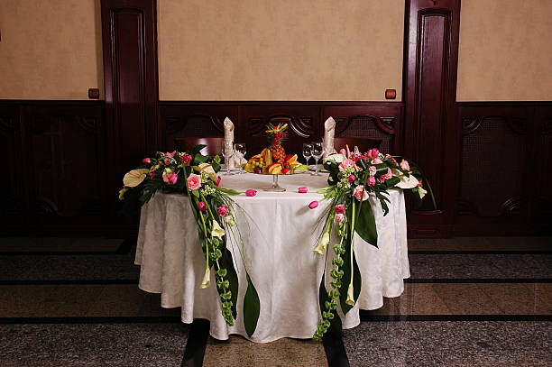 wedding table stock photo