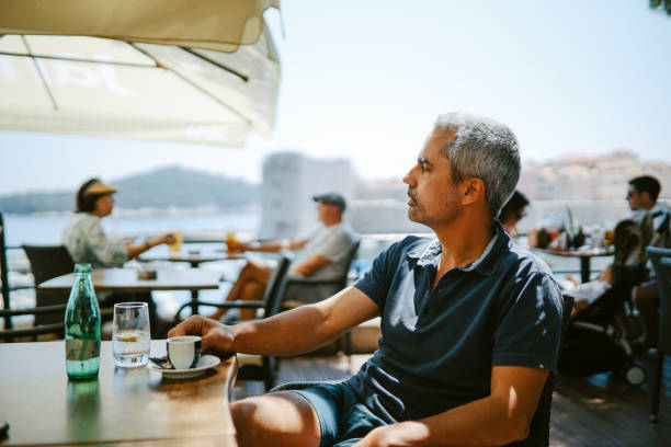 istock Mid age man drinking coffee in Dubrovnik 1398636109