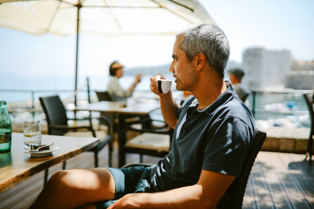 istock Mid age man drinking coffee in Dubrovnik 1398636137