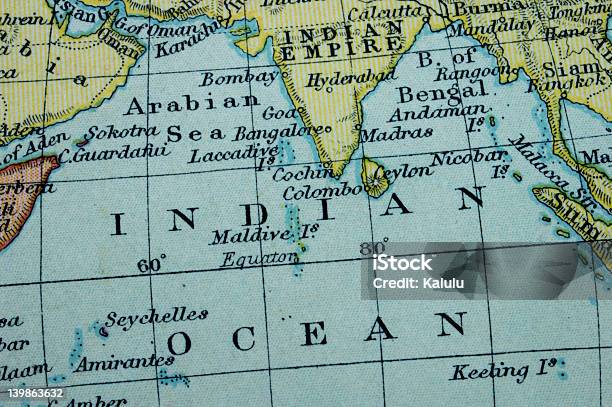 Indian Ocean Stock Photo - Download Image Now - Seychelles, Map, Old