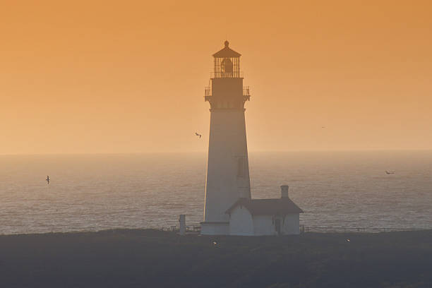 Sunset Lighthouse stock photo