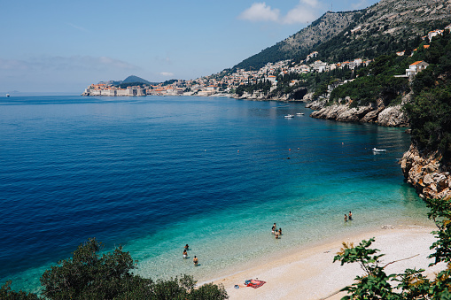 Sunny beach in Dubrovnik, Croatia