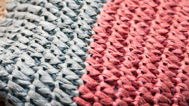 Raffia knitting texture Bicolor raffia knitting texture raffia stock pictures, royalty-free photos & images