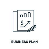 istock Business Plan icon from production management collection. Simple line Business Plan icon for templates, web design and infographics 1398639575