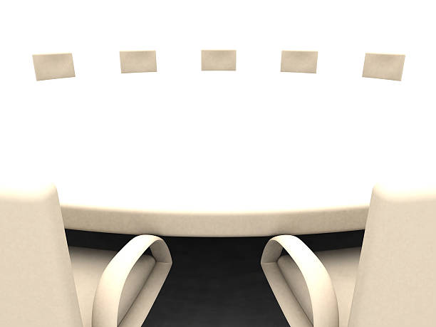 mesa redonda - table chair white curve fotografías e imágenes de stock