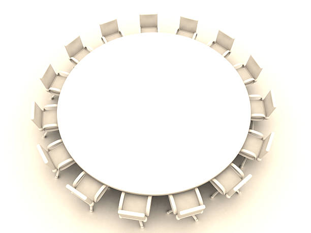 okrągły tabeli - table chair white curve zdjęcia i obrazy z banku zdjęć