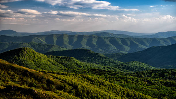 istock Spring mountain landscape. Bieszczady. Natural border between Poland and Ukraine. 1398639743