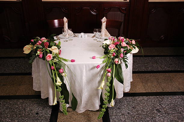 wedding table stock photo